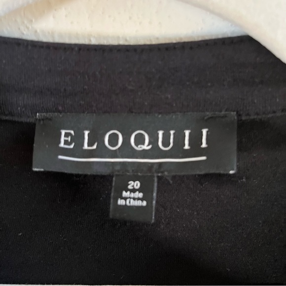 Eloquii Henley Black Long Sleeves Button Top Slight Mandarin Collar Sz 20 GUC - Picture 4 of 7
